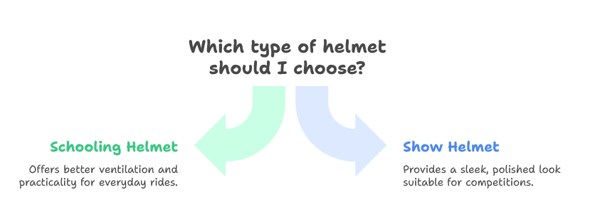 Schooling Helmet Vs. Show Helmet